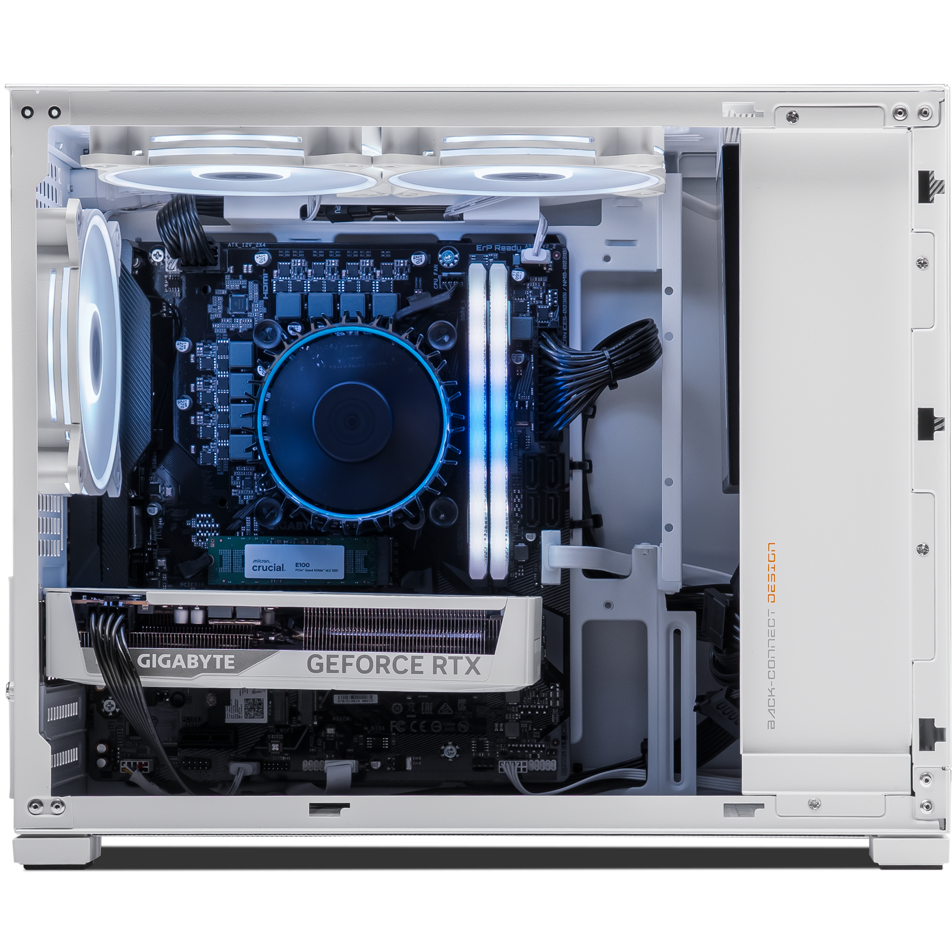 A large main feature product image of PLE Lumina RTX 5060 Prebuilt Ready To Go Gaming PC