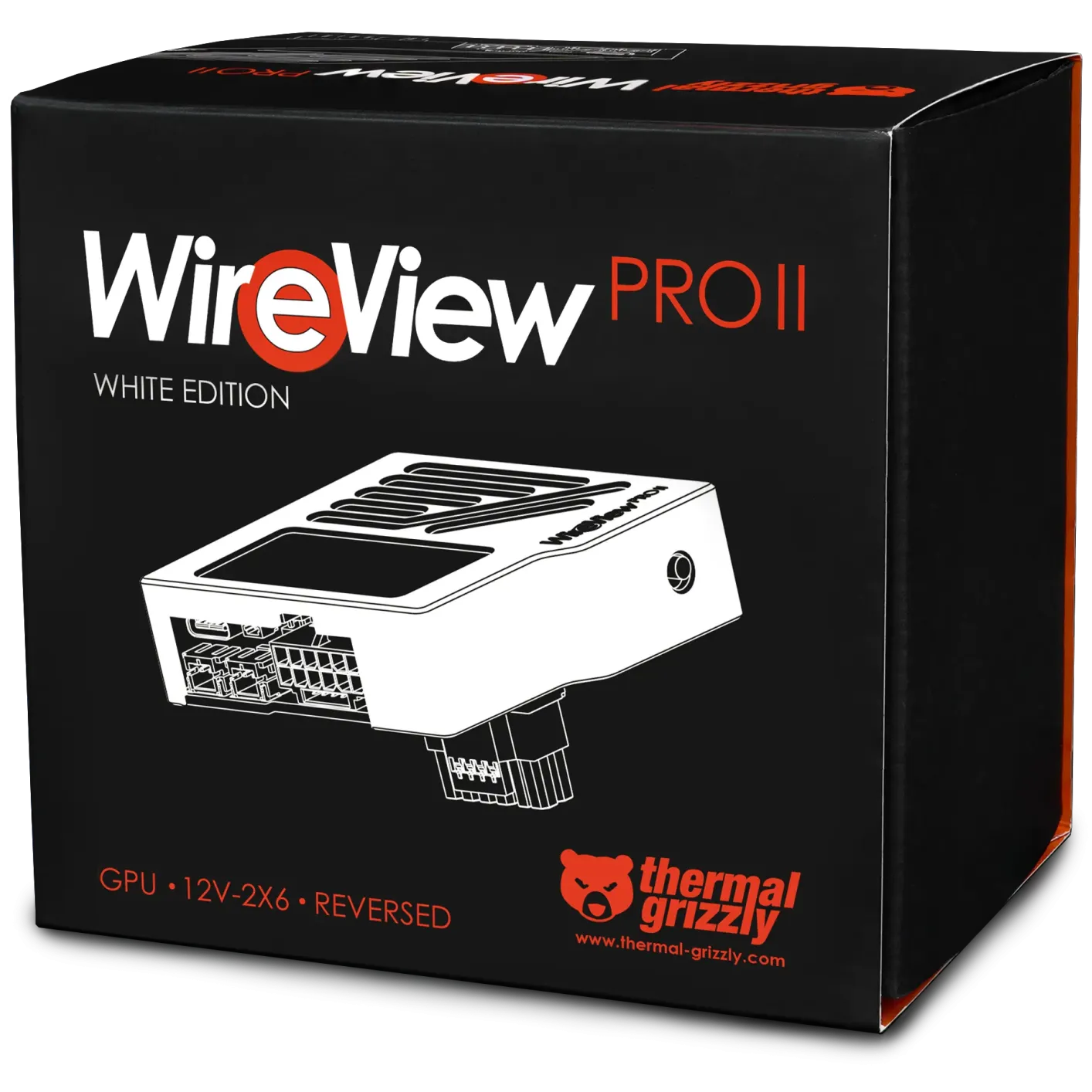 A large main feature product image of Thermal Grizzly WireView Pro II 12V-2x6 White Edition (Reverse)
