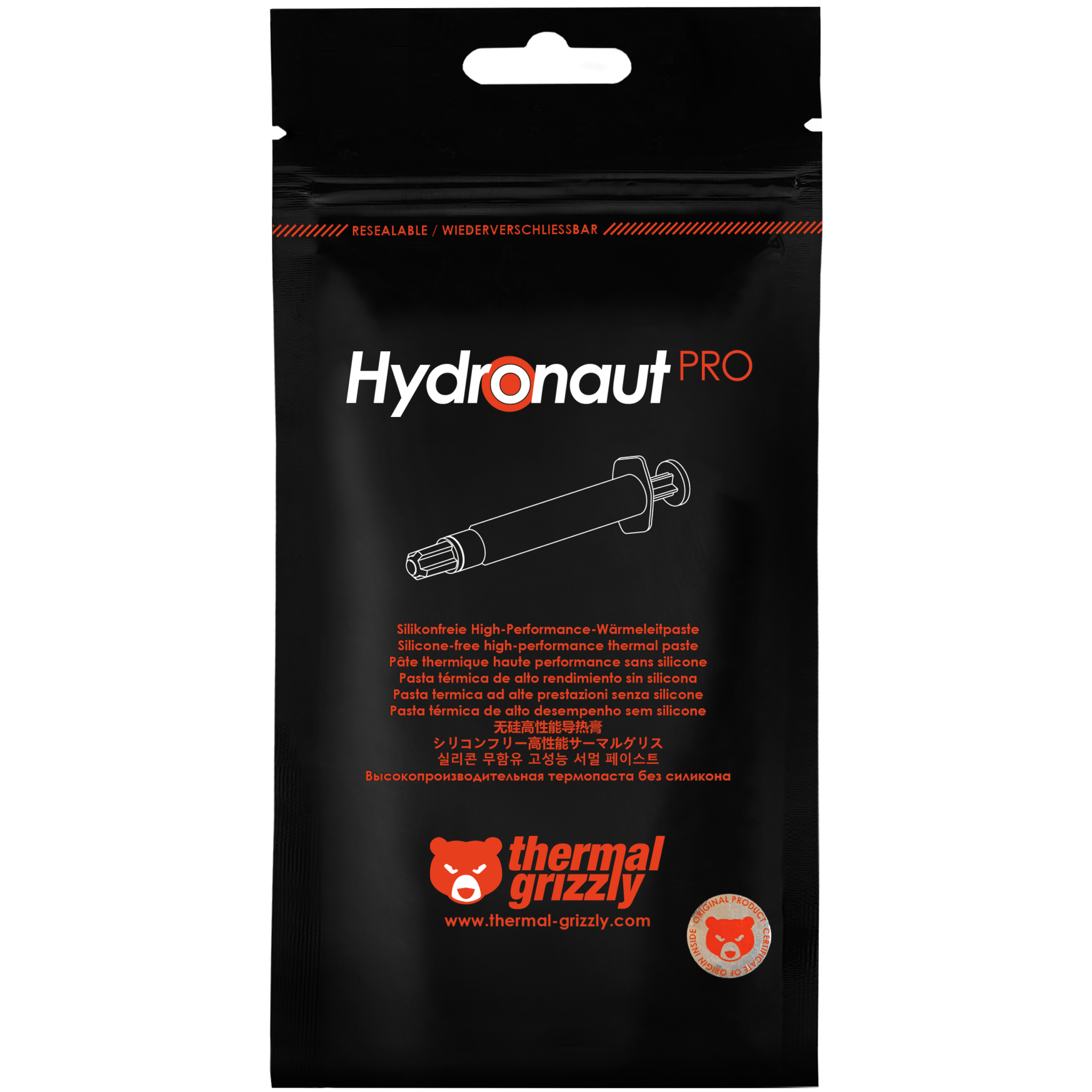 A large main feature product image of Thermal Grizzly Hydronaut Pro - Performance Thermal Compound (6g)