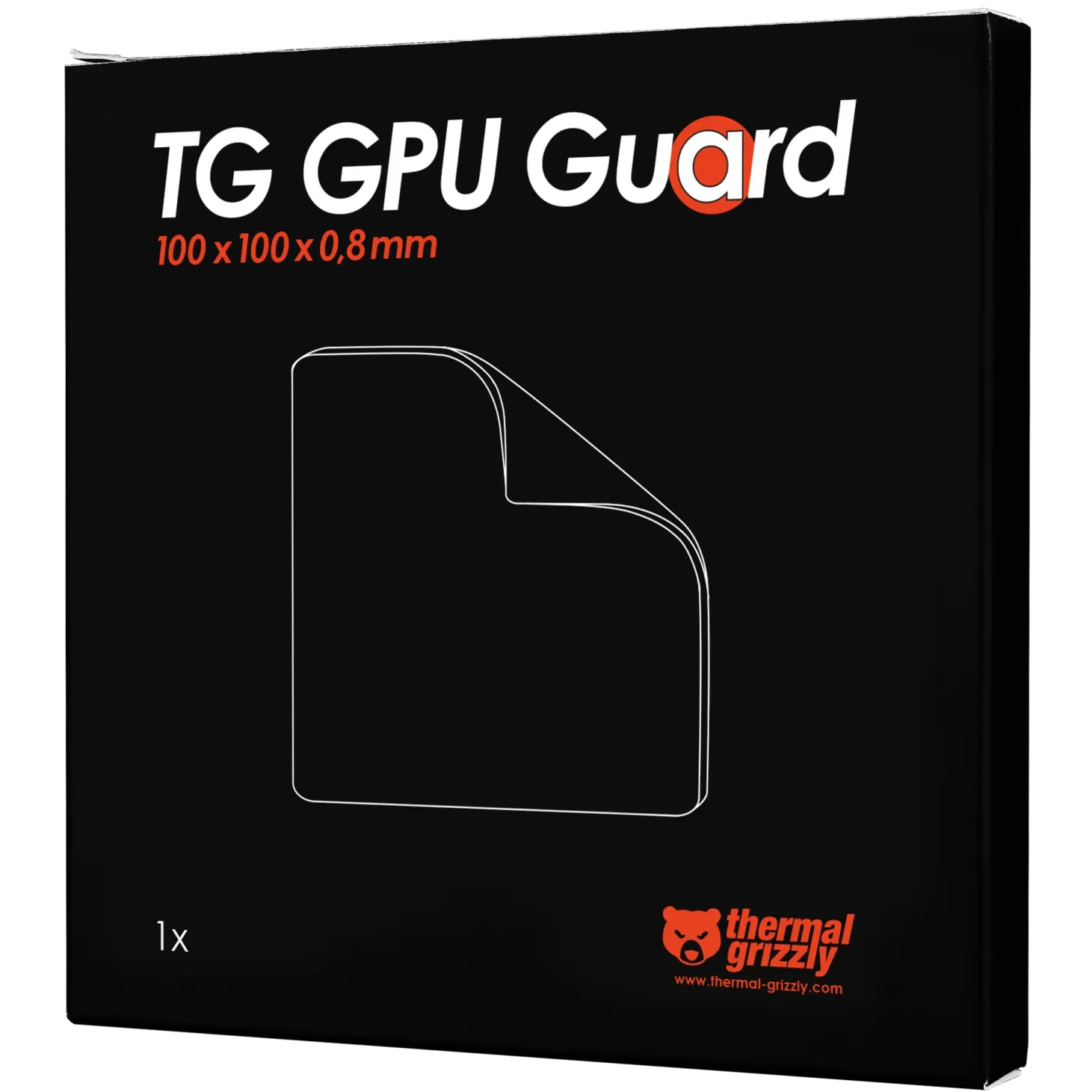 A large main feature product image of Thermal Grizzly GPU Guard 100x100 x 0.8mm Compressible Foam Gasket