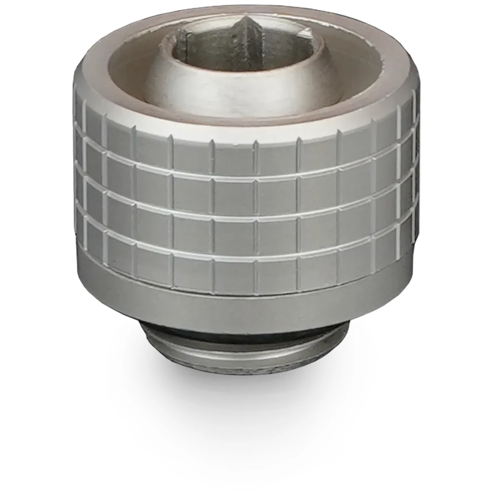 A large main feature product image of Thermal Grizzly DeltaMate ST16 - G1/4" 16mm Soft Tube Compression Fitting 6-Pack (Nickel)