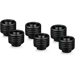 A product image of Thermal Grizzly DeltaMate ST16 - G1/4" 16mm Soft Tube Compression Fitting 6-Pack (Black)