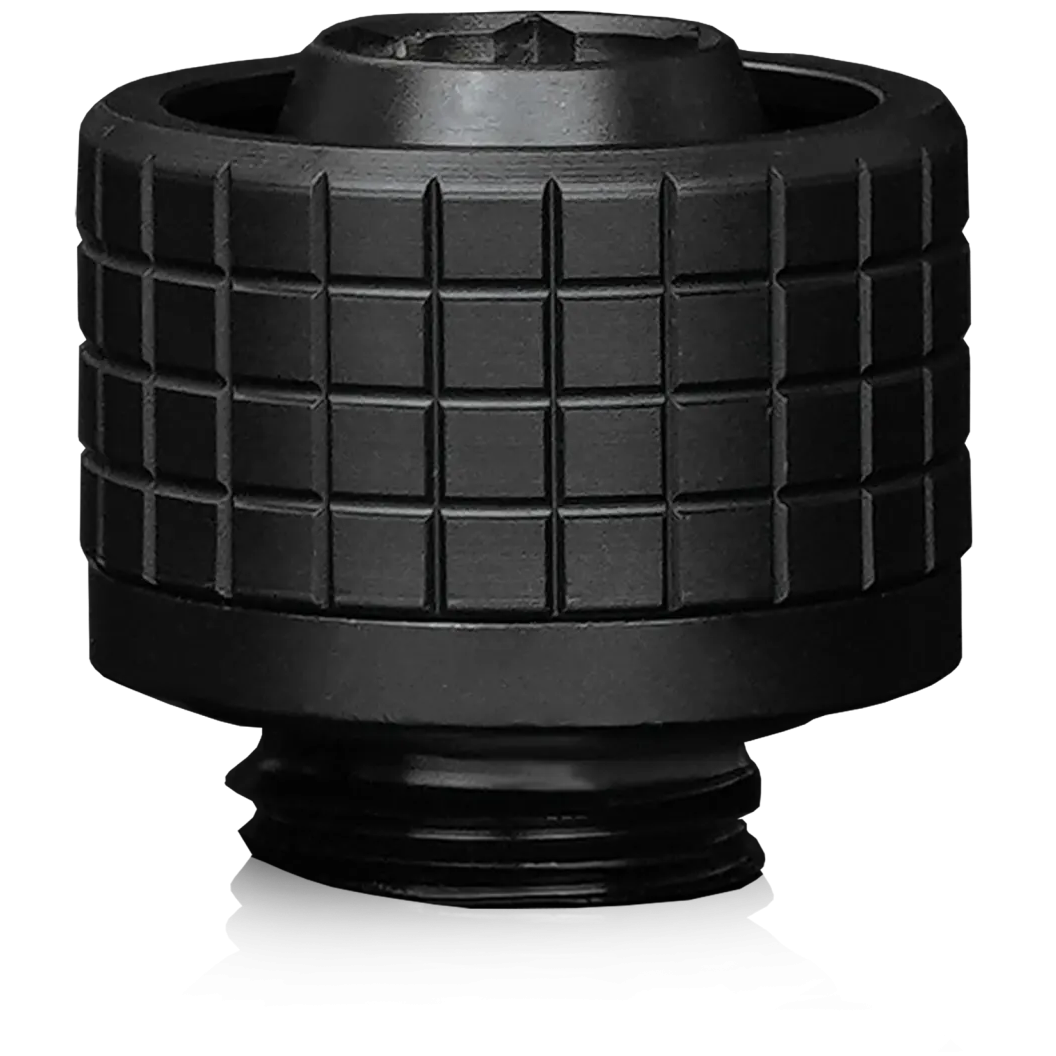 A large main feature product image of Thermal Grizzly DeltaMate ST16 - G1/4" 16mm Soft Tube Compression Fitting 6-Pack (Black)