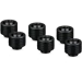 A product image of Thermal Grizzly DeltaMate ST13 - G1/4" 13mm Soft Tube Compression Fitting 6-Pack (Black)