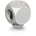 A product image of Thermal Grizzly DeltaMate Rotary - G1/4" T Fitting (Nickel)