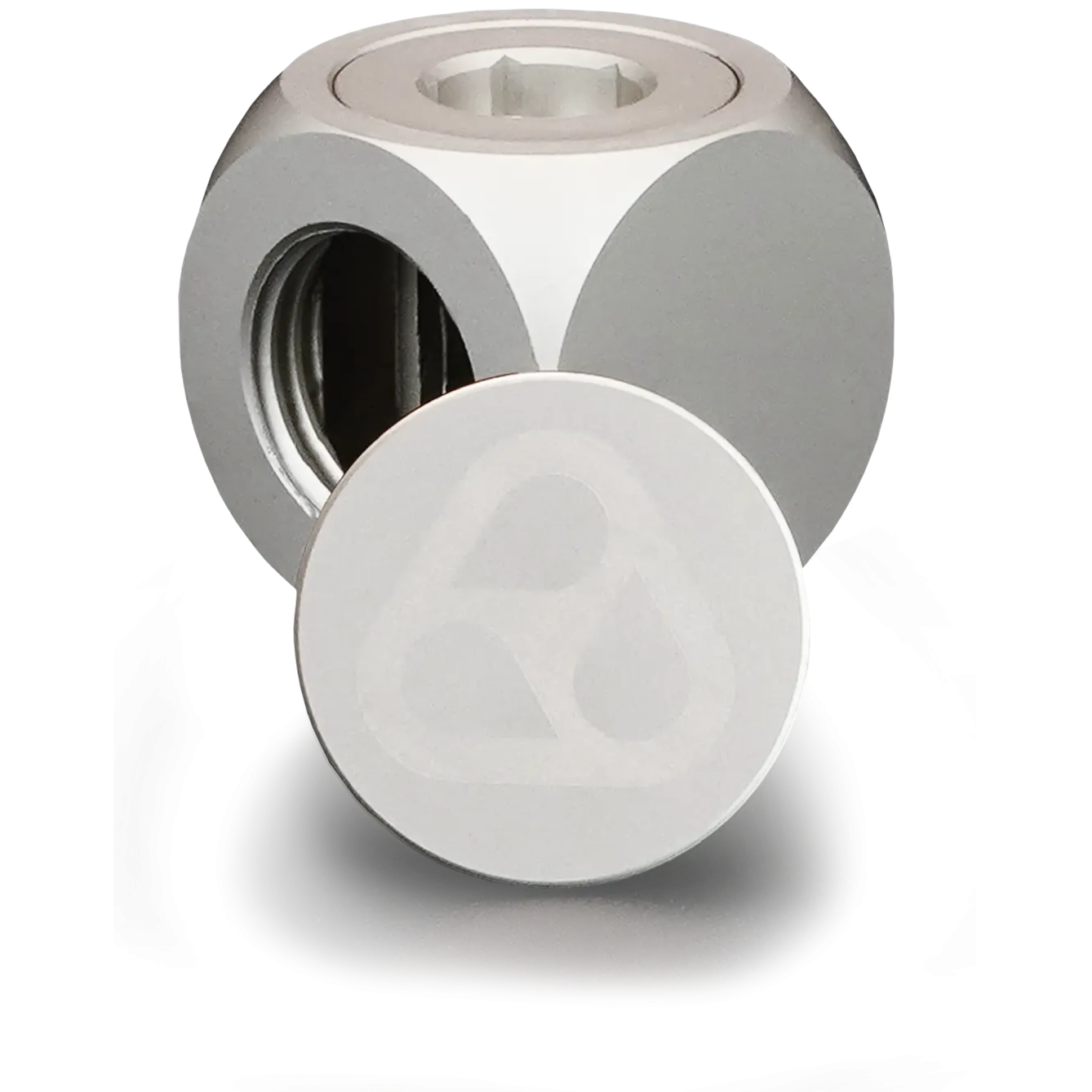 A large main feature product image of Thermal Grizzly DeltaMate Rotary - G1/4" T Fitting (Nickel)