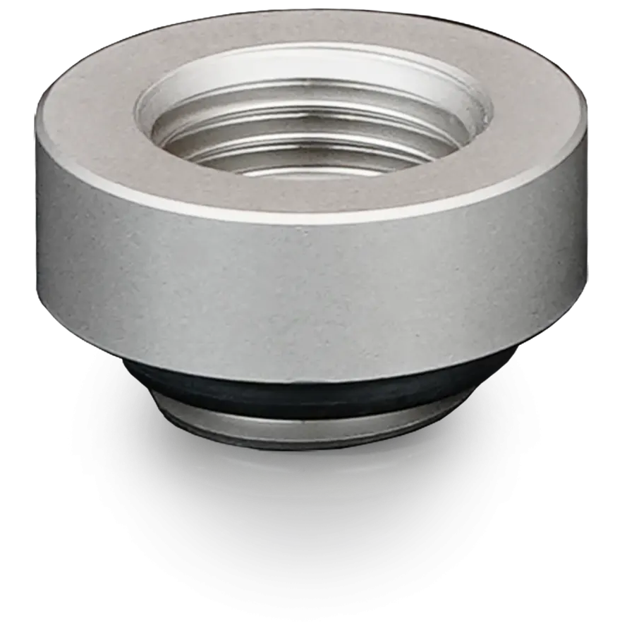 A large main feature product image of Thermal Grizzly DeltaMate Extender MF7 - G1/4" 7mm Extension Fitting (Nickel)