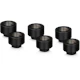 A small tile product image of Thermal Grizzly DeltaMate Extender MF10 - G1/4" 10mm Extension Fitting 6-Pack (Black)