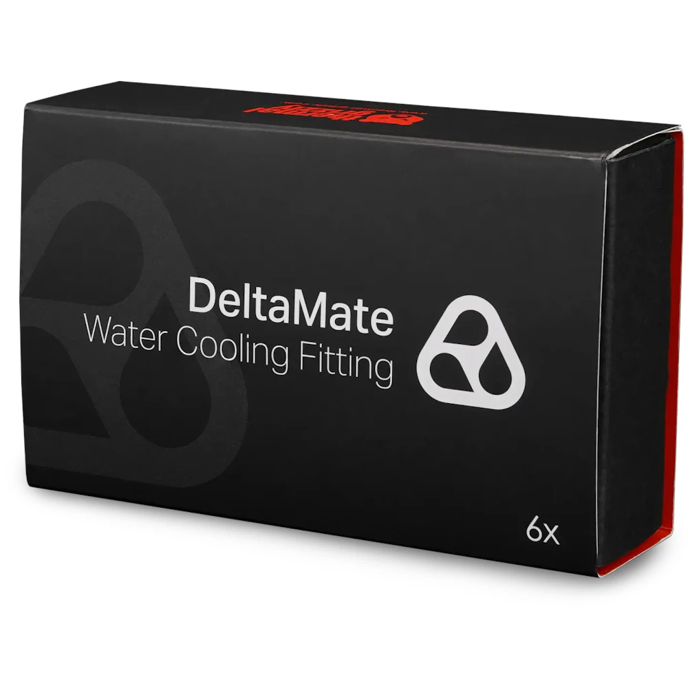 A large main feature product image of Thermal Grizzly DeltaMate Extender MF10 - G1/4" 10mm Extension Fitting 6-Pack (Black)