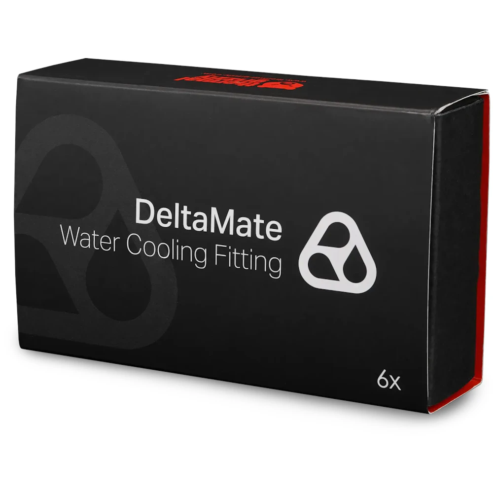 A large main feature product image of Thermal Grizzly DeltaMate Extender MF14 - G1/4" 14mm Extension Fitting 6-Pack (Black)
