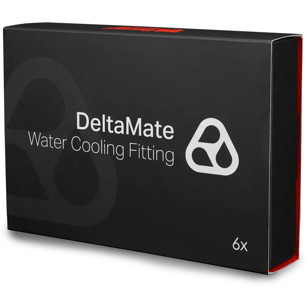 A large main feature product image of Thermal Grizzly DeltaMate Extender MF28 - G1/4" 28mm Extension Fitting 6-Pack (Black)