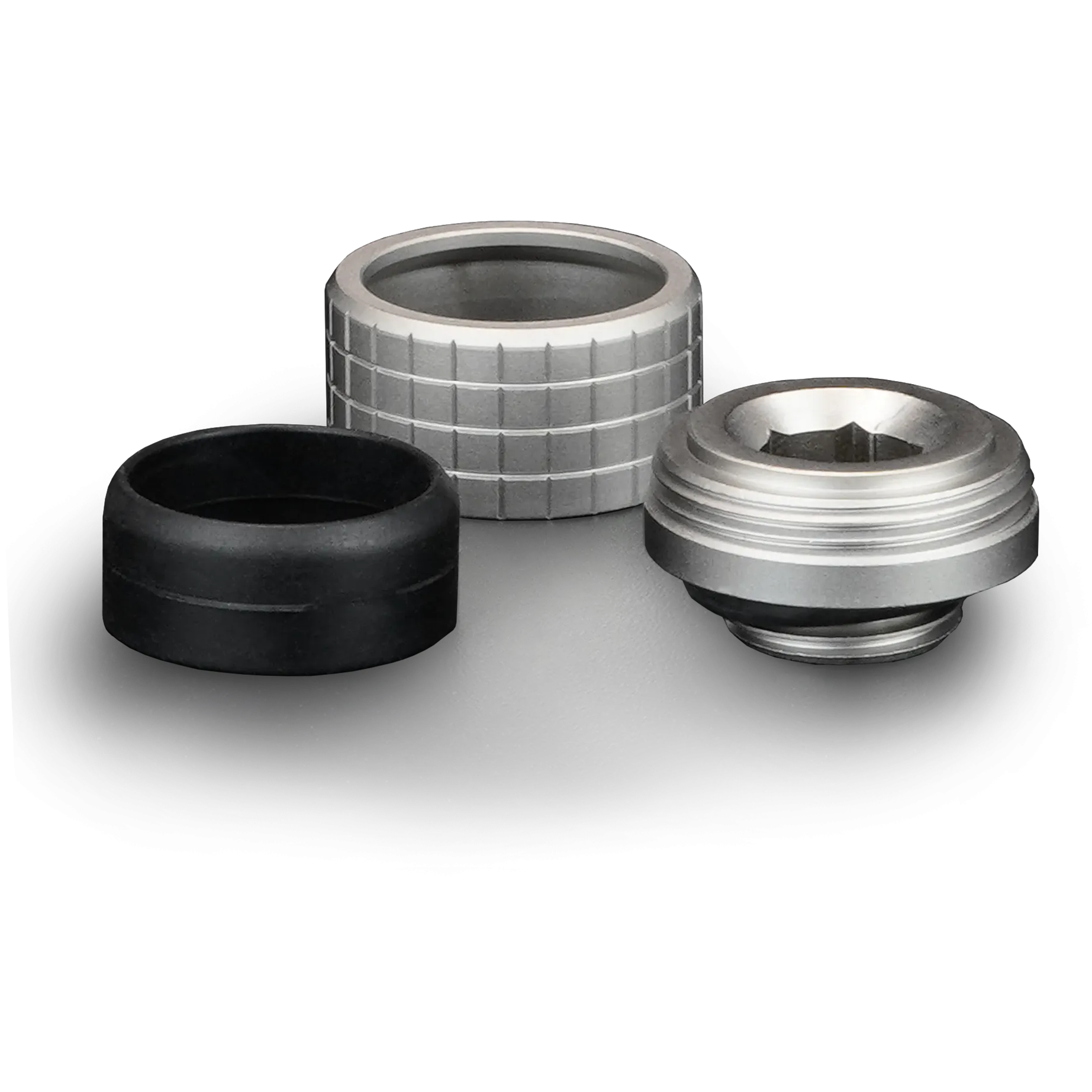 A large main feature product image of Thermal Grizzly DeltaMate HT16 - G1/4" 16mm Hard Tube Compression Fitting (Nickel)
