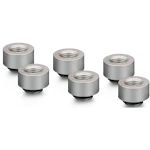 A small tile product image of Thermal Grizzly DeltaMate Extender MF10 - G1/4" 10mm Extension Fitting 6-Pack (Nickel)