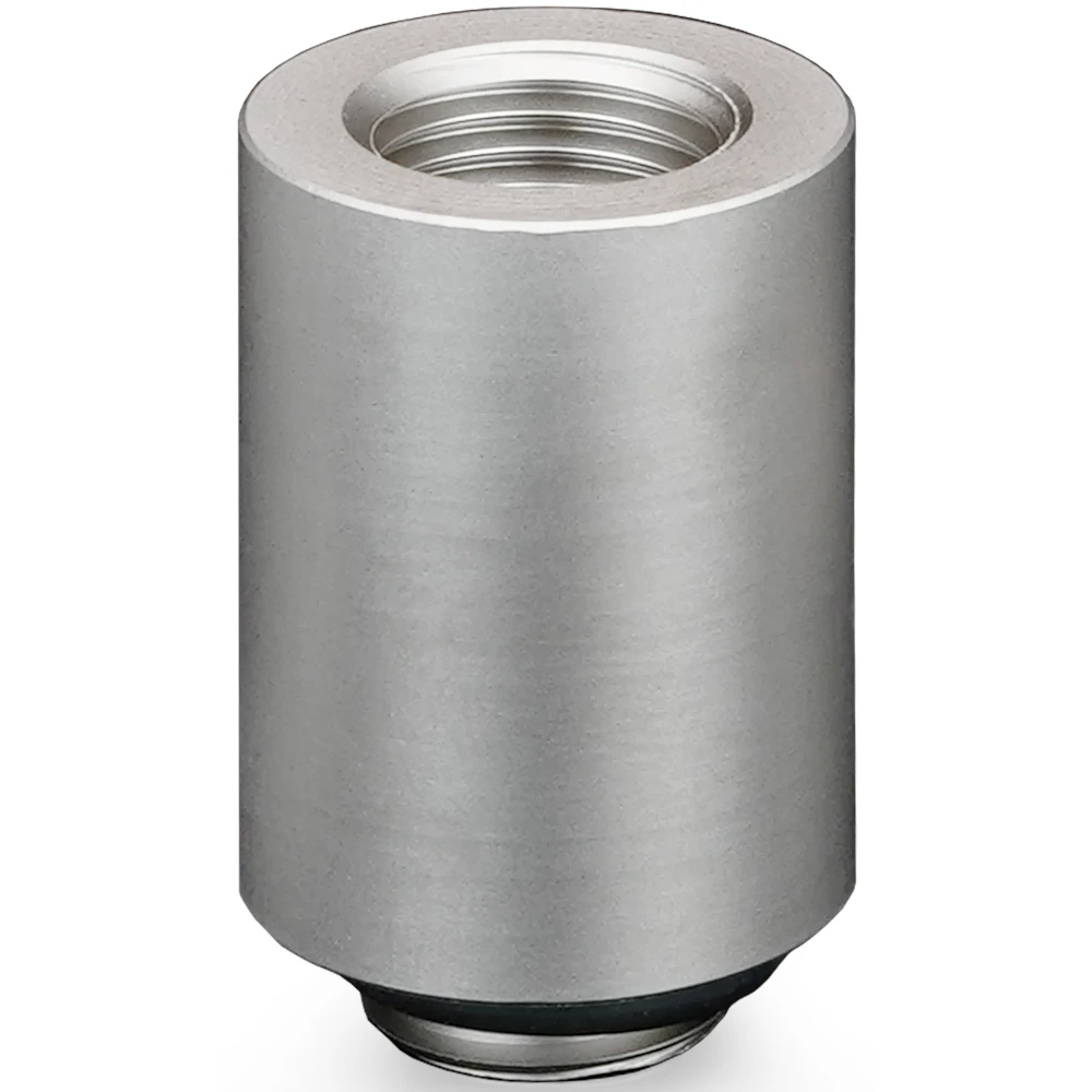 A large main feature product image of Thermal Grizzly DeltaMate Extender MF28 - G1/4" 28mm Extension Fitting 6-Pack (Nickel)