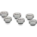 A product image of Thermal Grizzly DeltaMate Extender MF7 - G1/4" 7mm Extension Fitting 6-Pack (Nickel)