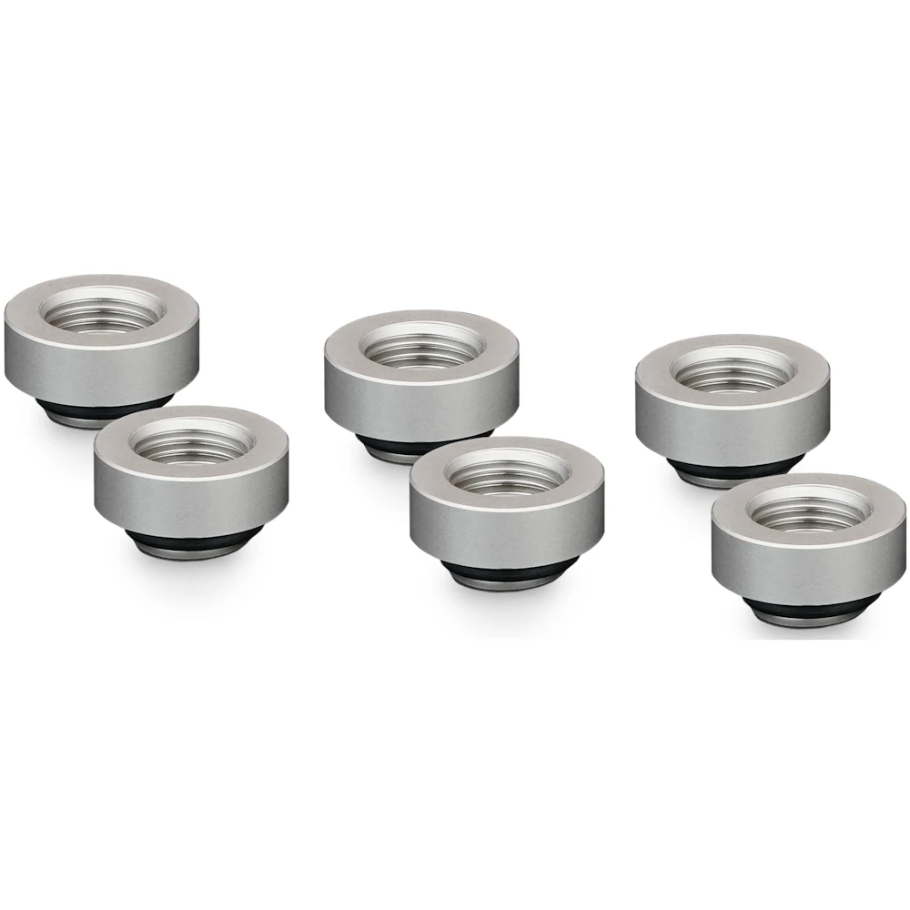 A large main feature product image of Thermal Grizzly DeltaMate Extender MF7 - G1/4" 7mm Extension Fitting 6-Pack (Nickel)