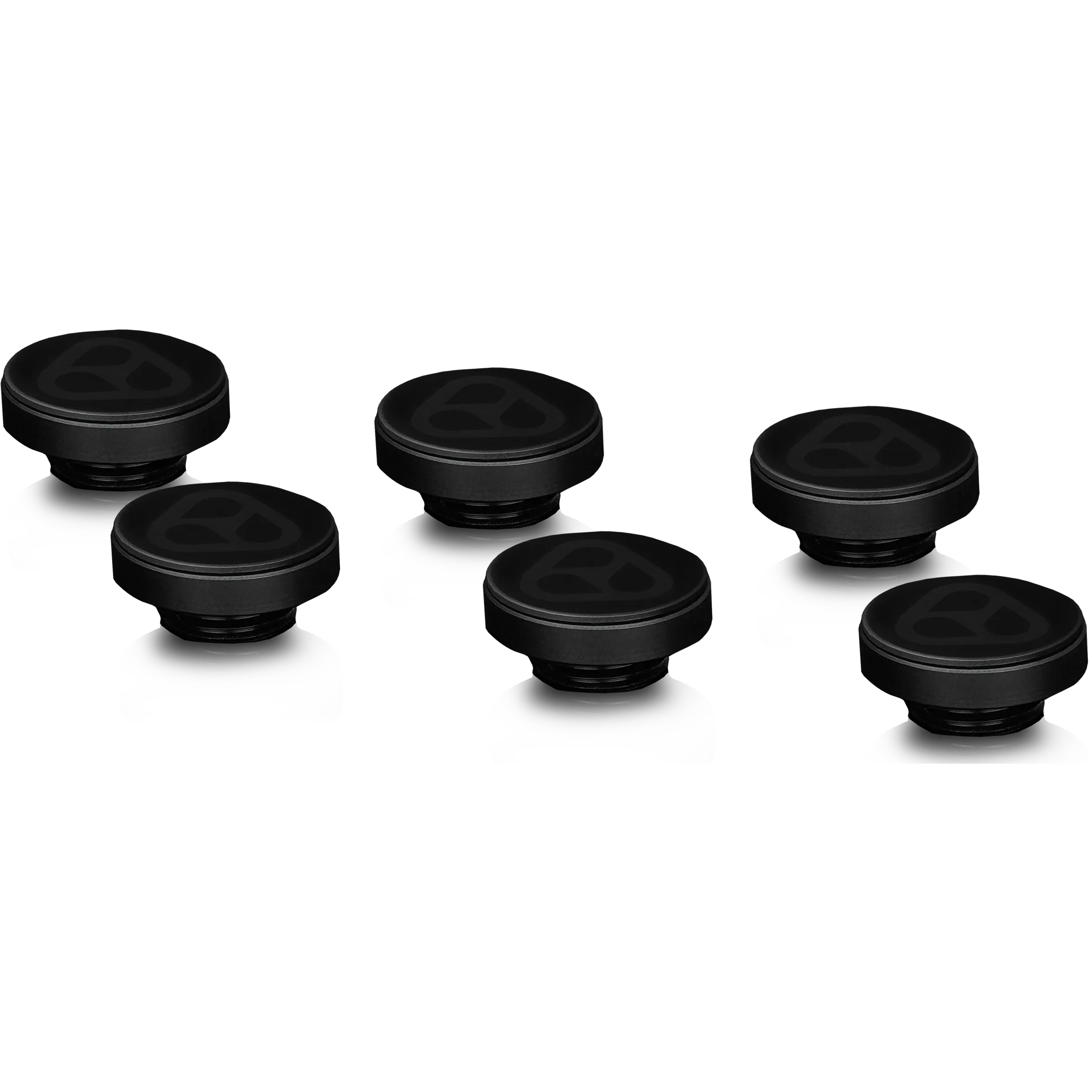 A large main feature product image of Thermal Grizzly DeltaMate G1/4" Plug 6-Pack (Black)