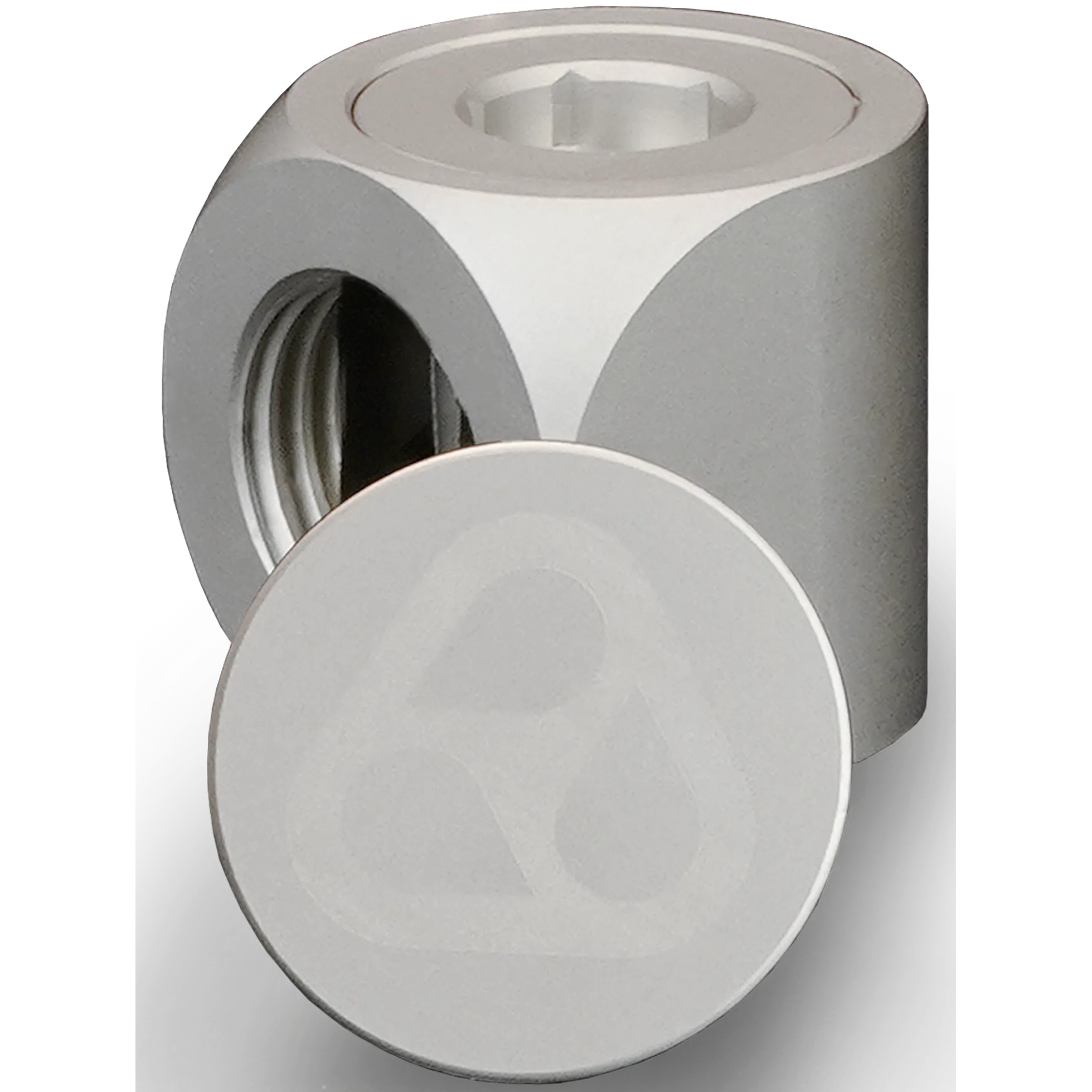 A large main feature product image of Thermal Grizzly DeltaMate Rotary - G1/4" 90 Degree Rotary Fitting 6-Pack (Nickel)