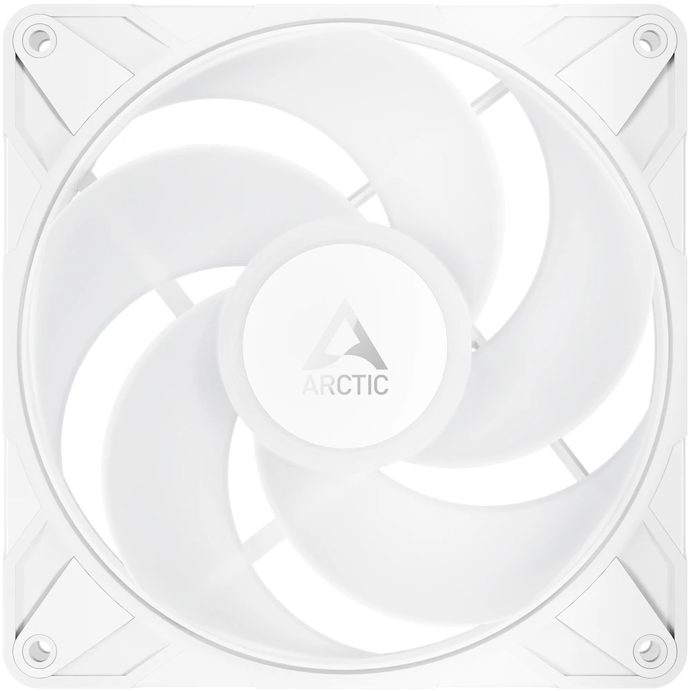 A large main feature product image of EX-DEMO ARCTIC P14 Pro Reverse ARGB 140mm Performance PWM Fan 3-Pack (White)