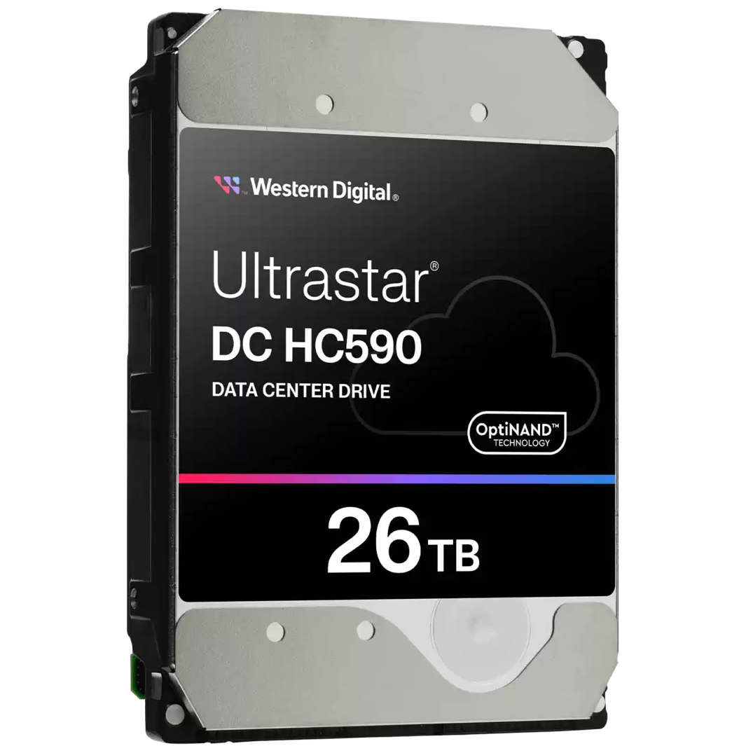 A large main feature product image of WD Ultrastar DC HC590 3.5" Data Center SATA HDD - 26TB 512MB SE