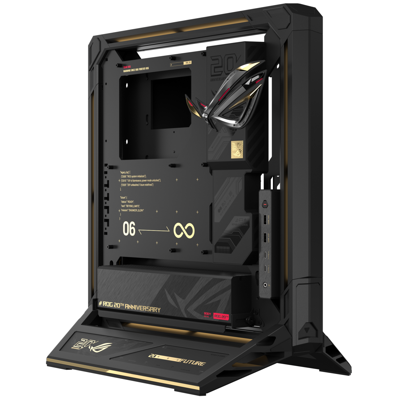 A large main feature product image of ASUS ROG GR20 eATX Open-Frame Case - Edition 20