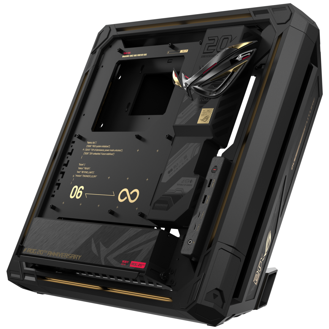 A large main feature product image of ASUS ROG GR20 eATX Open-Frame Case - Edition 20