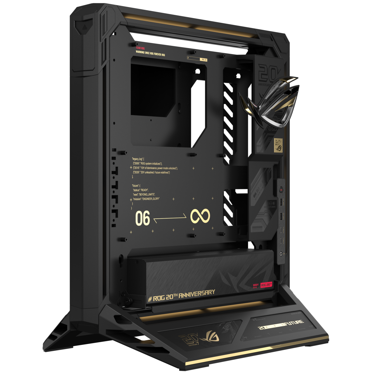 A large main feature product image of ASUS ROG GR20 eATX Open-Frame Case - Edition 20