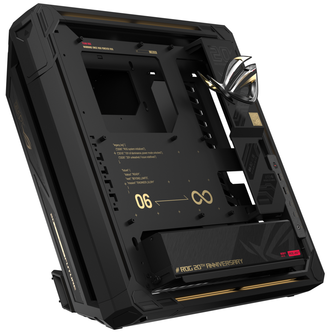 A large main feature product image of ASUS ROG GR20 eATX Open-Frame Case - Edition 20