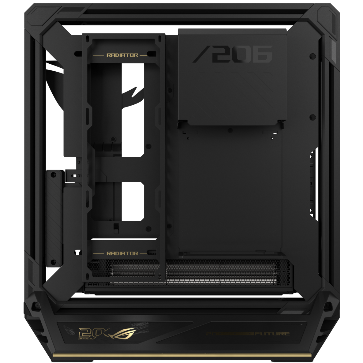 A large main feature product image of ASUS ROG GR20 eATX Open-Frame Case - Edition 20