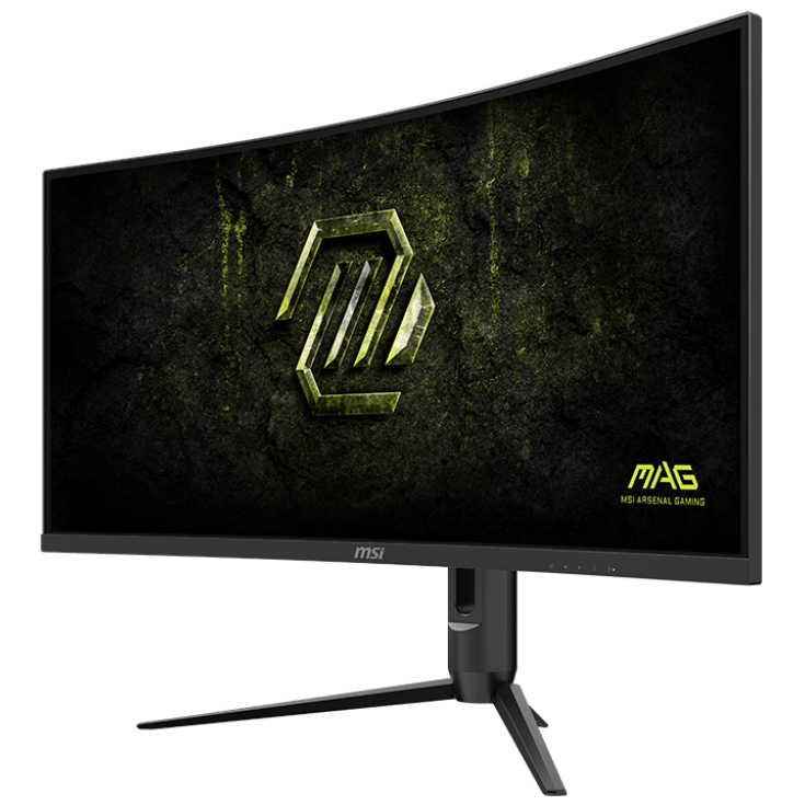A large main feature product image of EX-DEMO MSI MAG 342CQRF E20 - 34" Curved 1440p 200Hz 0.5ms Rapid VA Gaming Monitor