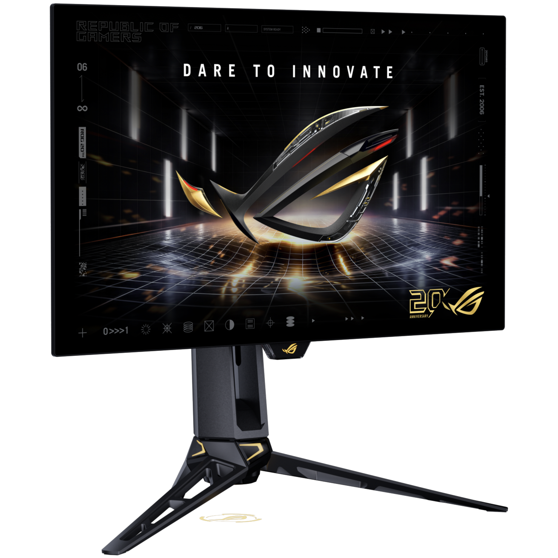 A large main feature product image of ASUS ROG Swift OLED PG27AQWP-G Edition 20 - 27" 1440p 540Hz/720p 720Hz 0.02ms Gaming Monitor