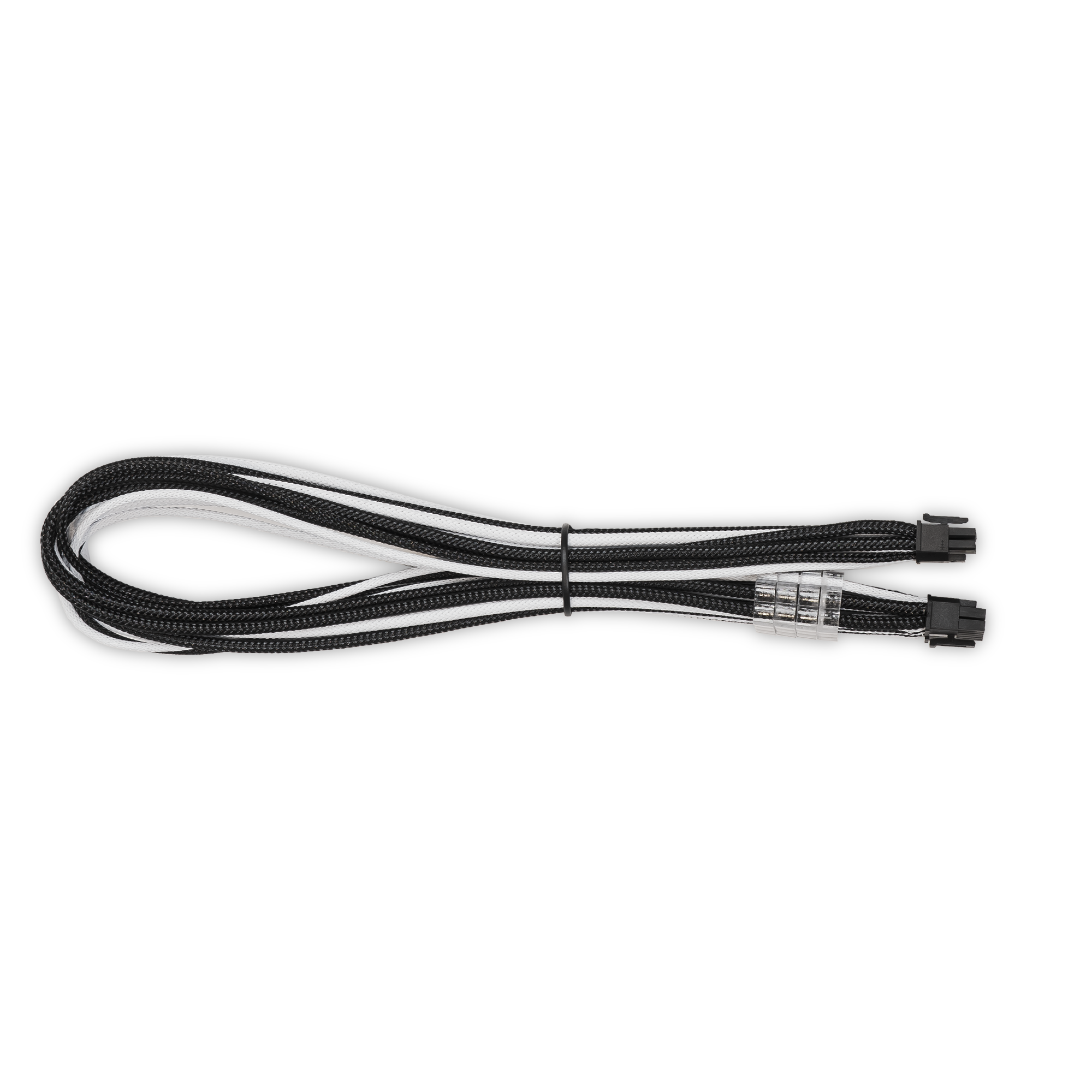 A large main feature product image of EX-DEMO GamerChief 12VHPWR 45cm Male to Male Sleeved Cable (Black/White)