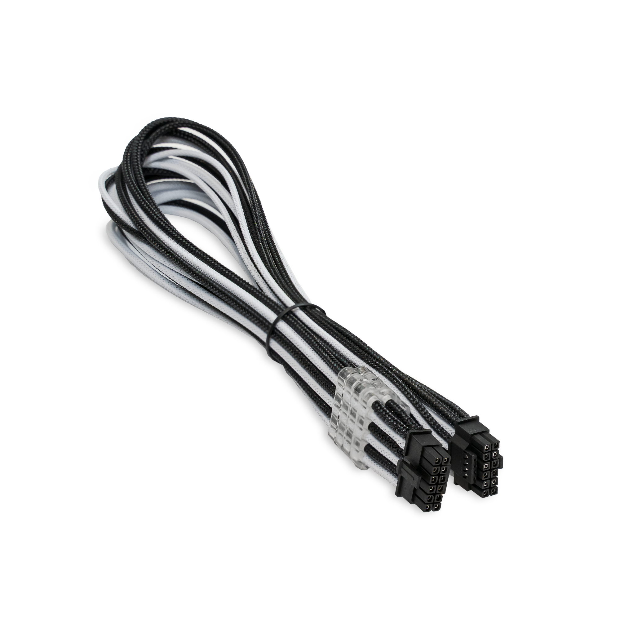 A large main feature product image of EX-DEMO GamerChief 12VHPWR 45cm Male to Male Sleeved Cable (Black/White)