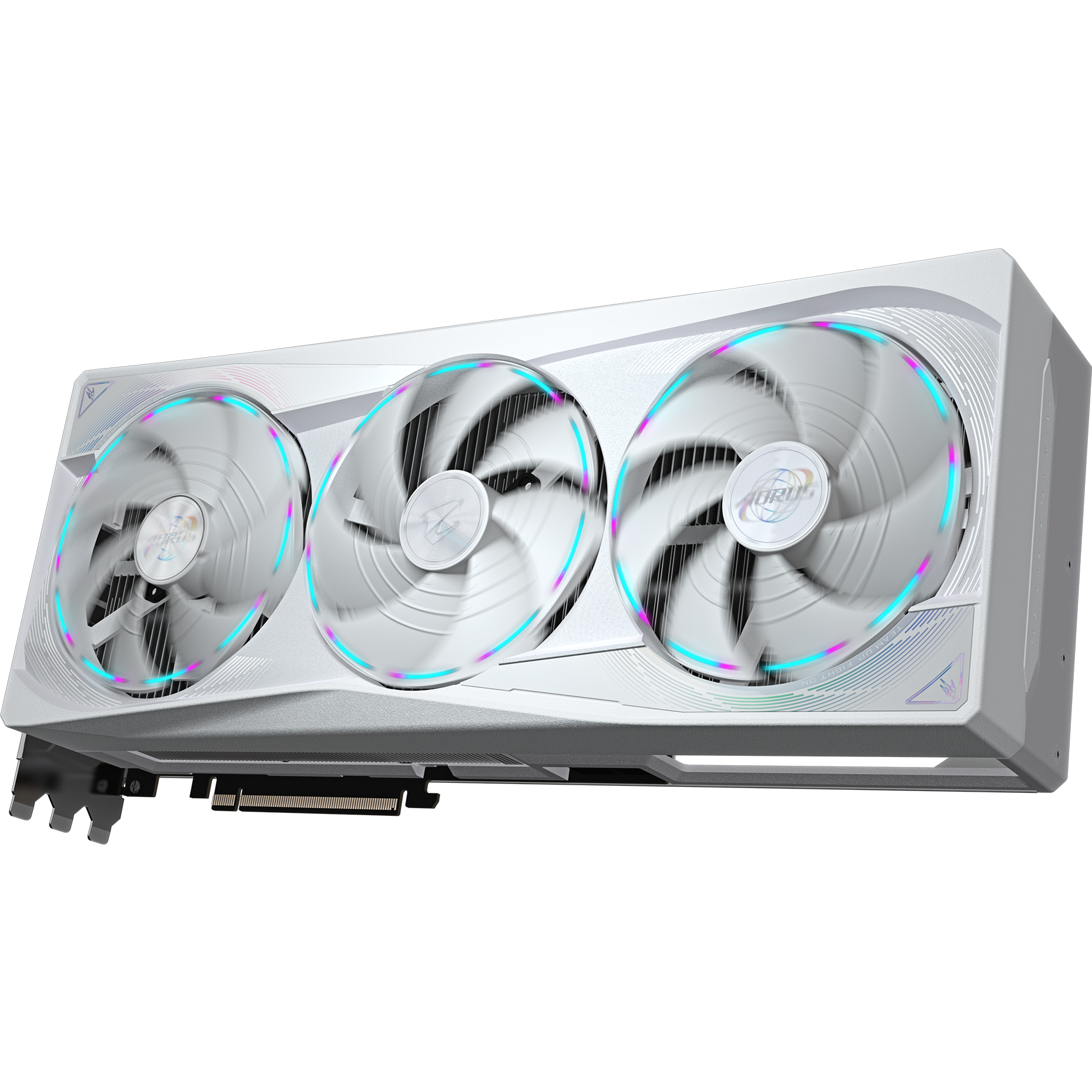 A large main feature product image of Gigabyte AORUS GeForce RTX 5090 STEALTH ICE 32GB GDDR7