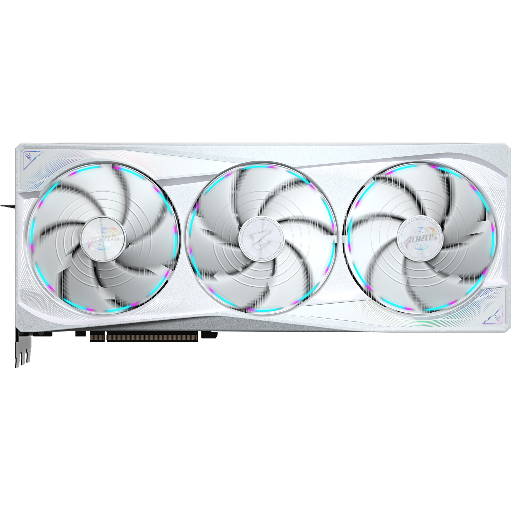 A large main feature product image of Gigabyte AORUS GeForce RTX 5090 STEALTH ICE 32GB GDDR7