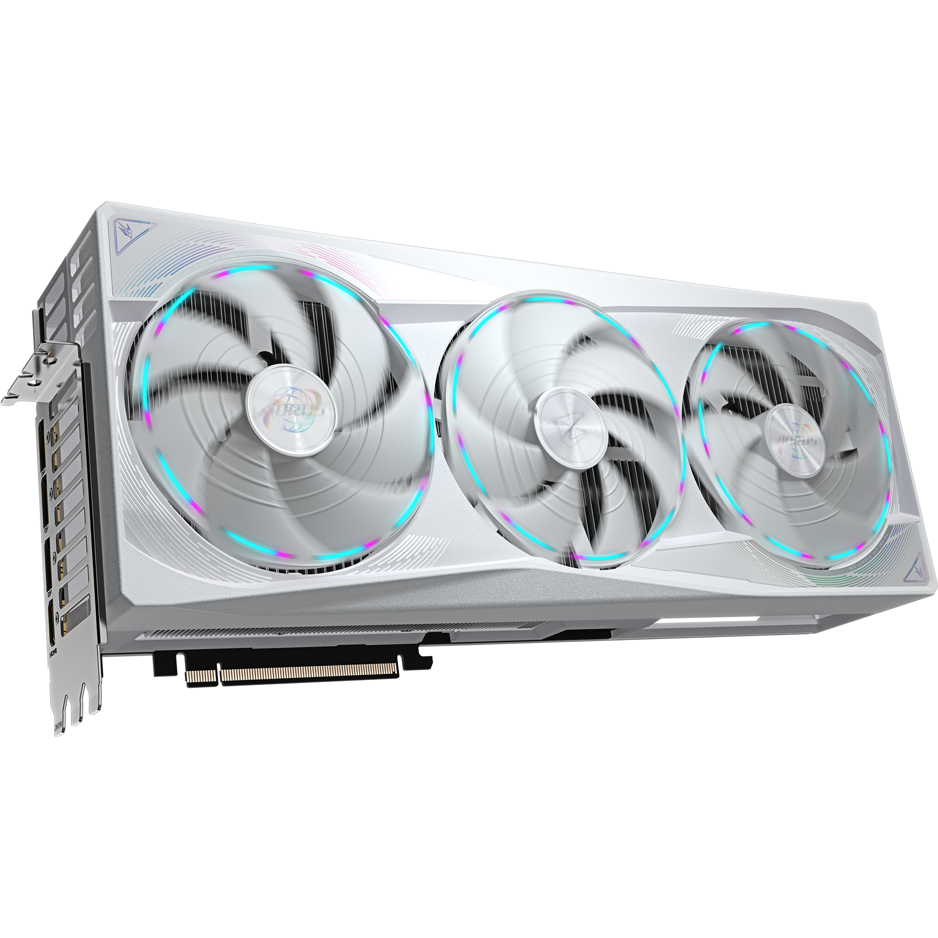 A large main feature product image of Gigabyte AORUS GeForce RTX 5090 STEALTH ICE 32GB GDDR7
