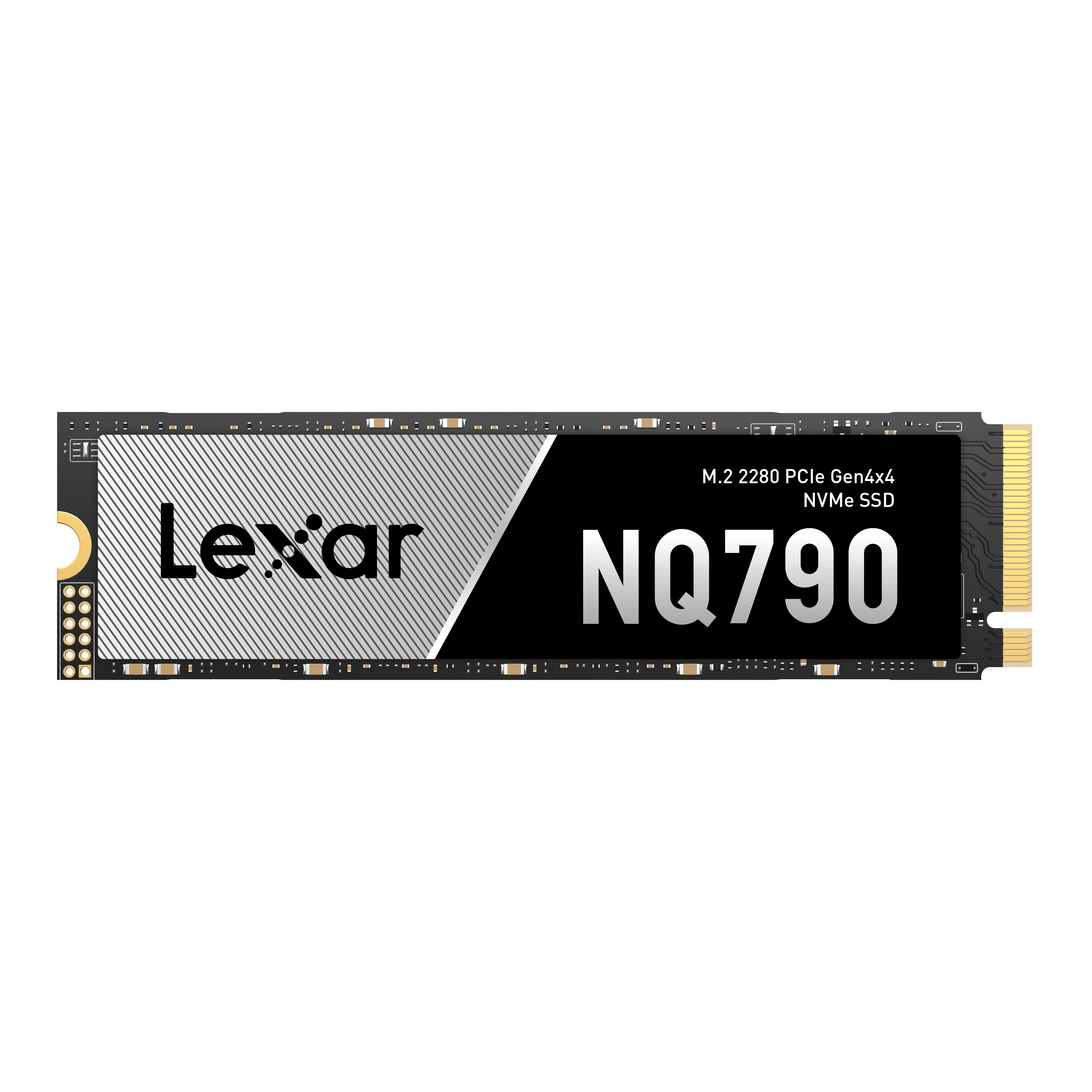 A large main feature product image of Lexar NQ790 PCIe Gen4 NVMe M.2 SSD - 512GB