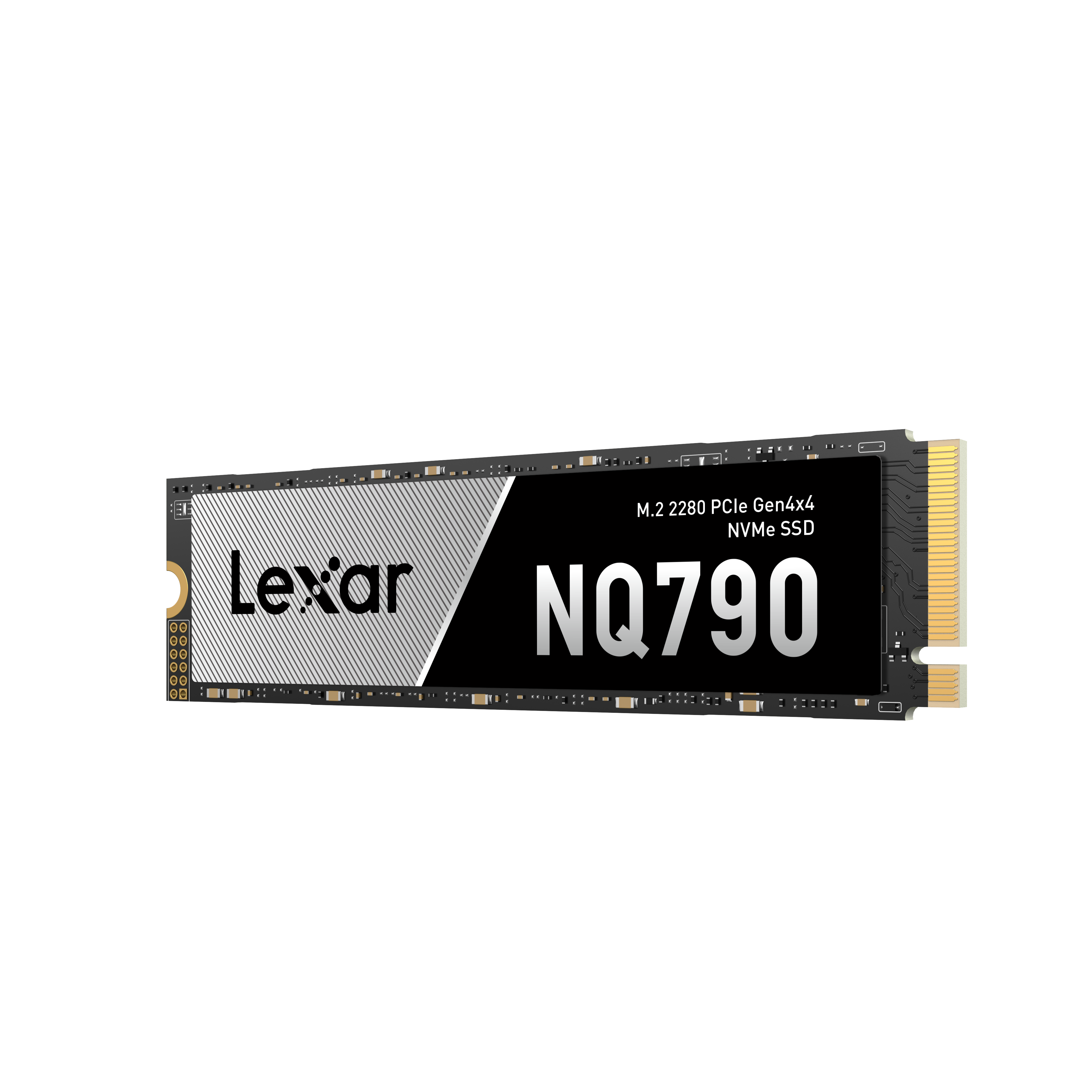 A large main feature product image of Lexar NQ790 PCIe Gen4 NVMe M.2 SSD - 512GB