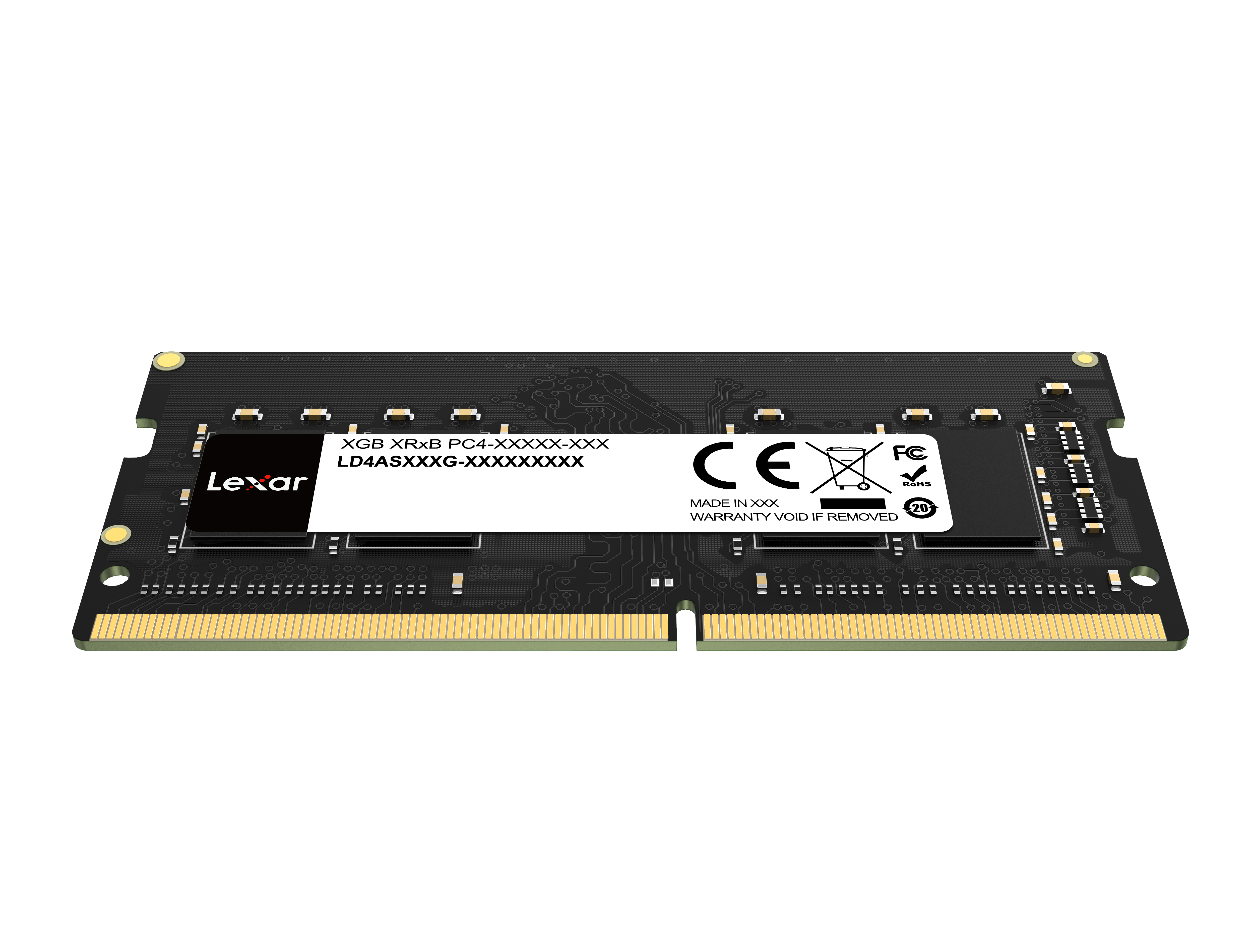 A large main feature product image of Lexar 8GB Single (1x8GB) DDR4-3200 C22 SO-DIMM