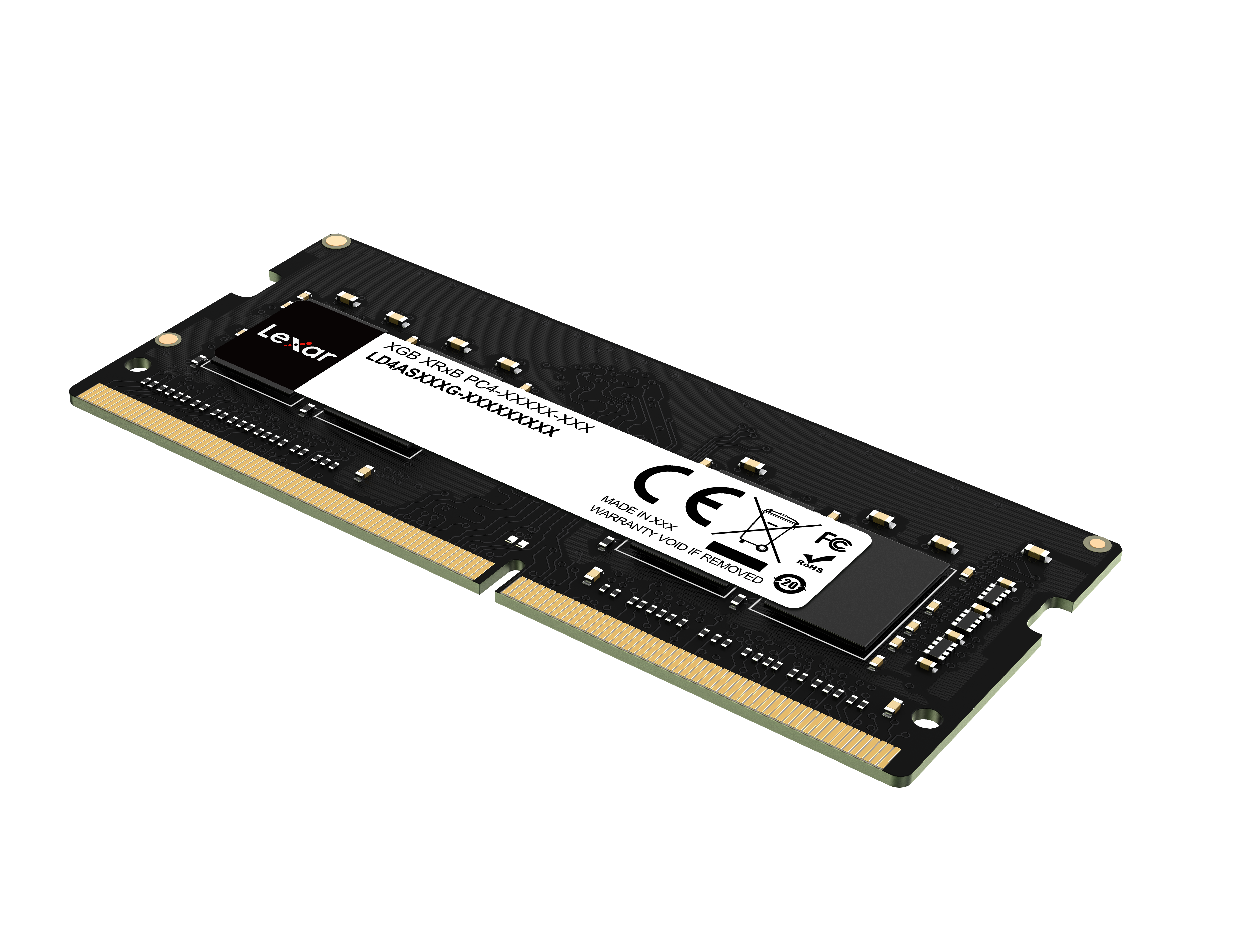 A large main feature product image of Lexar 8GB Single (1x8GB) DDR4-3200 C22 SO-DIMM