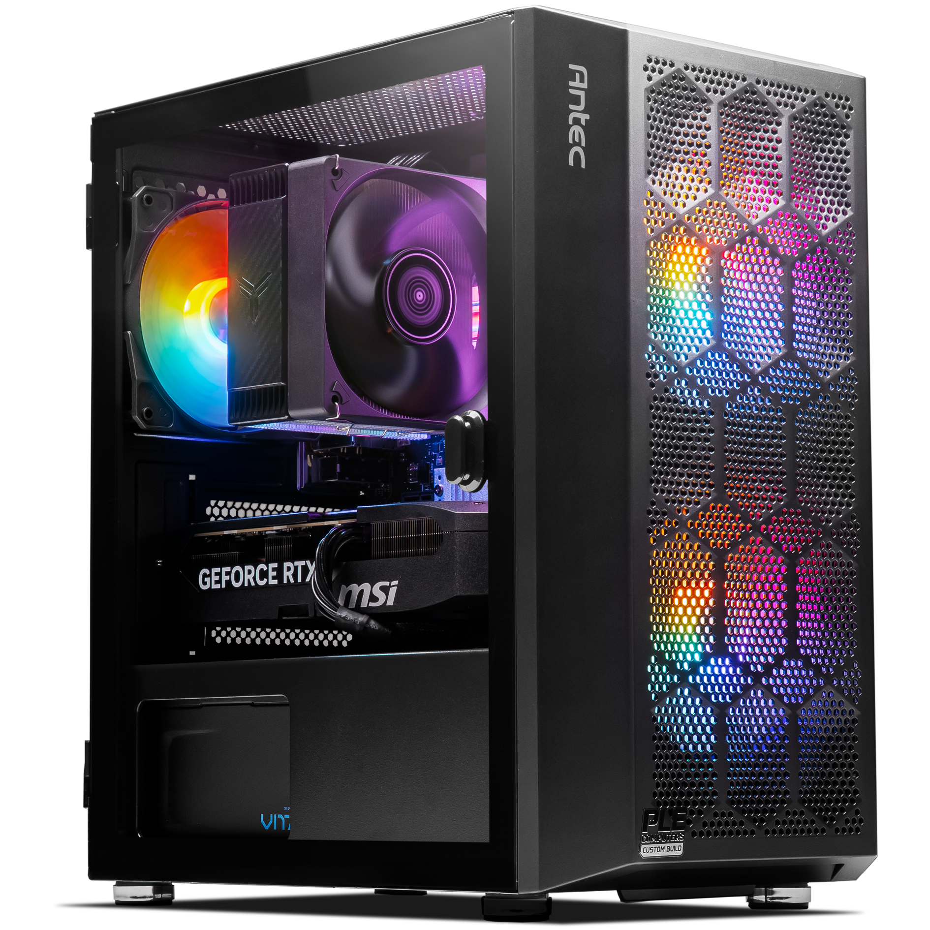 A large main feature product image of EX-DEMO PLE Sapphire RTX 5070 Prebuilt Ready To Go Gaming PC