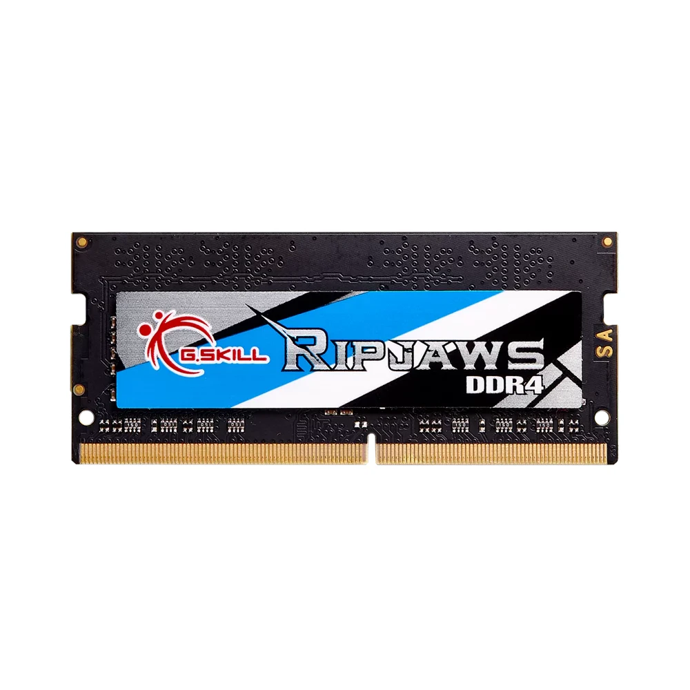 A large main feature product image of G.Skill Ripjaws 16GB Single (1x16GB) DDR4-3200 C22 SO-DIMM