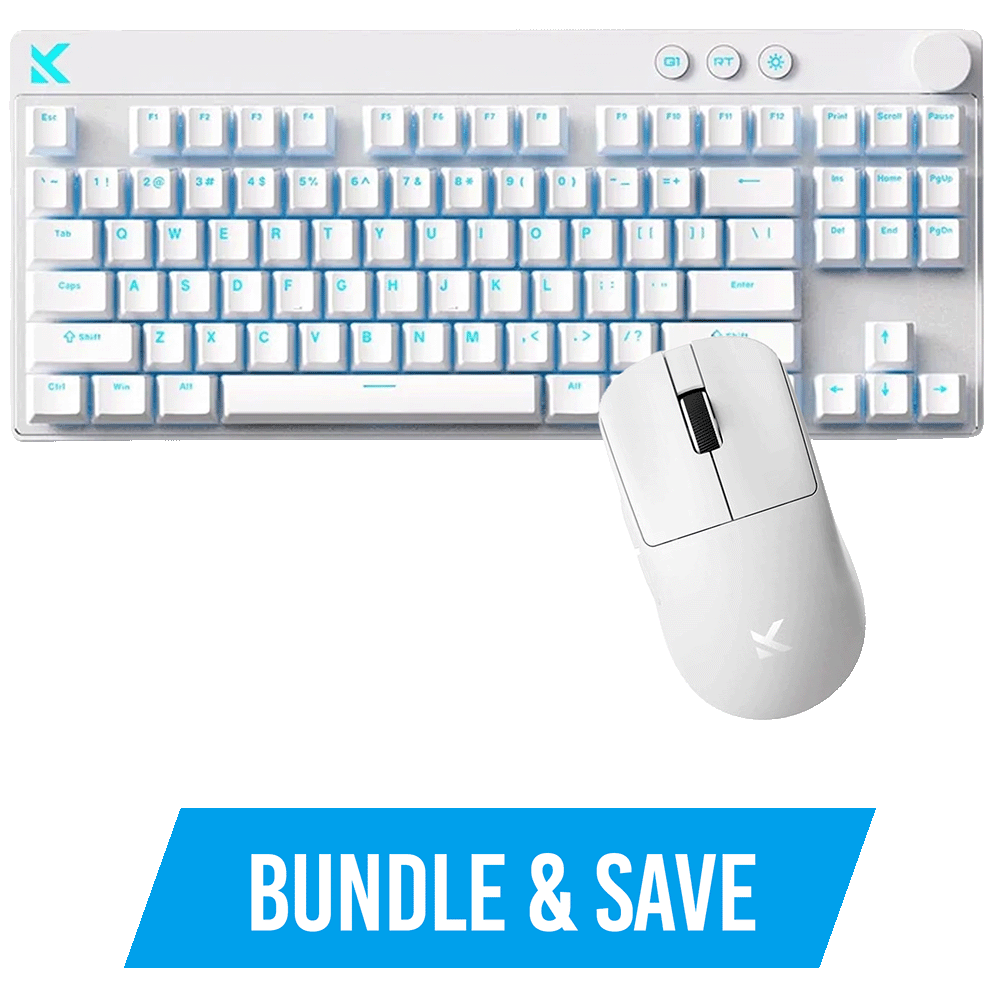 A large main feature product image of MCHOSE Keyboard + Mouse Bundle (White)