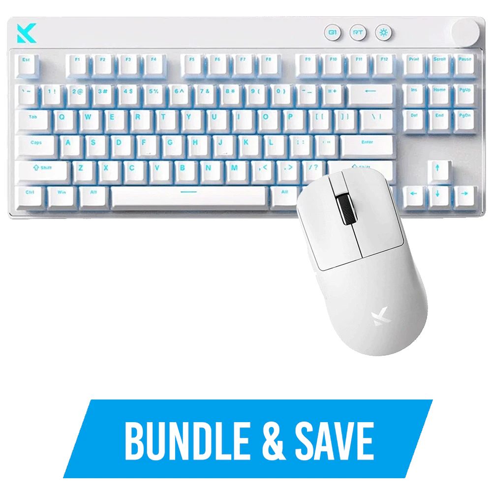 A large main feature product image of MCHOSE Keyboard + Mouse Bundle (White)