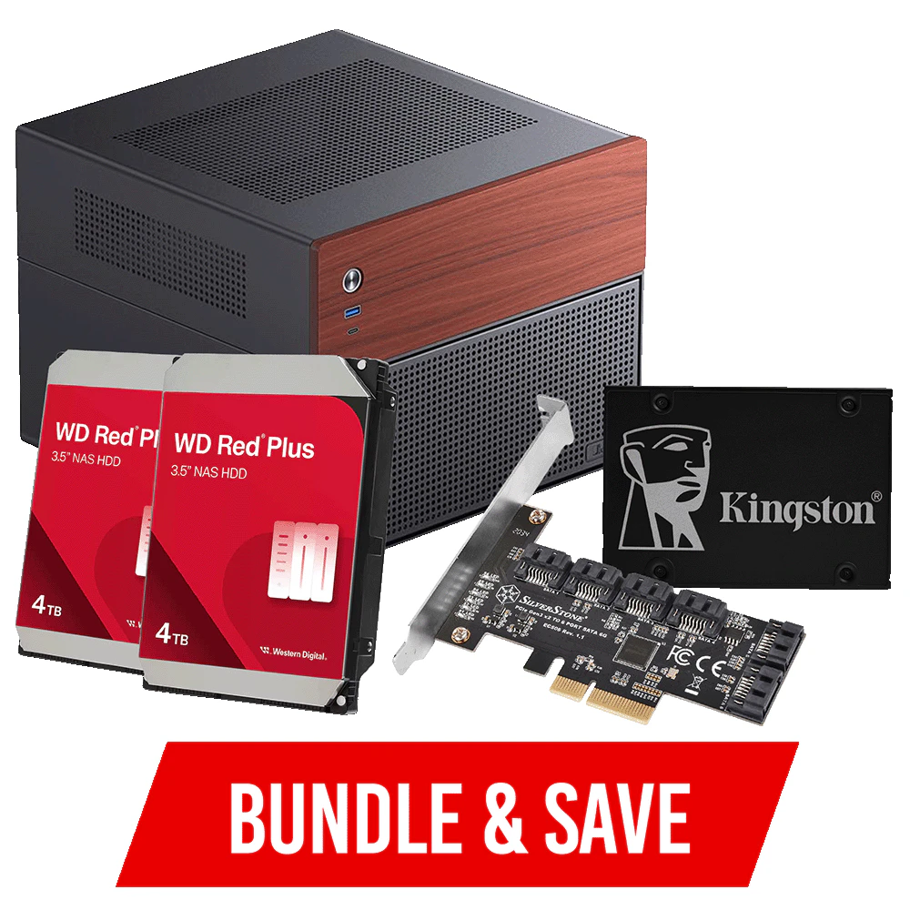 A large main feature product image of Jonsbo NAS Case + HDDs Bundle