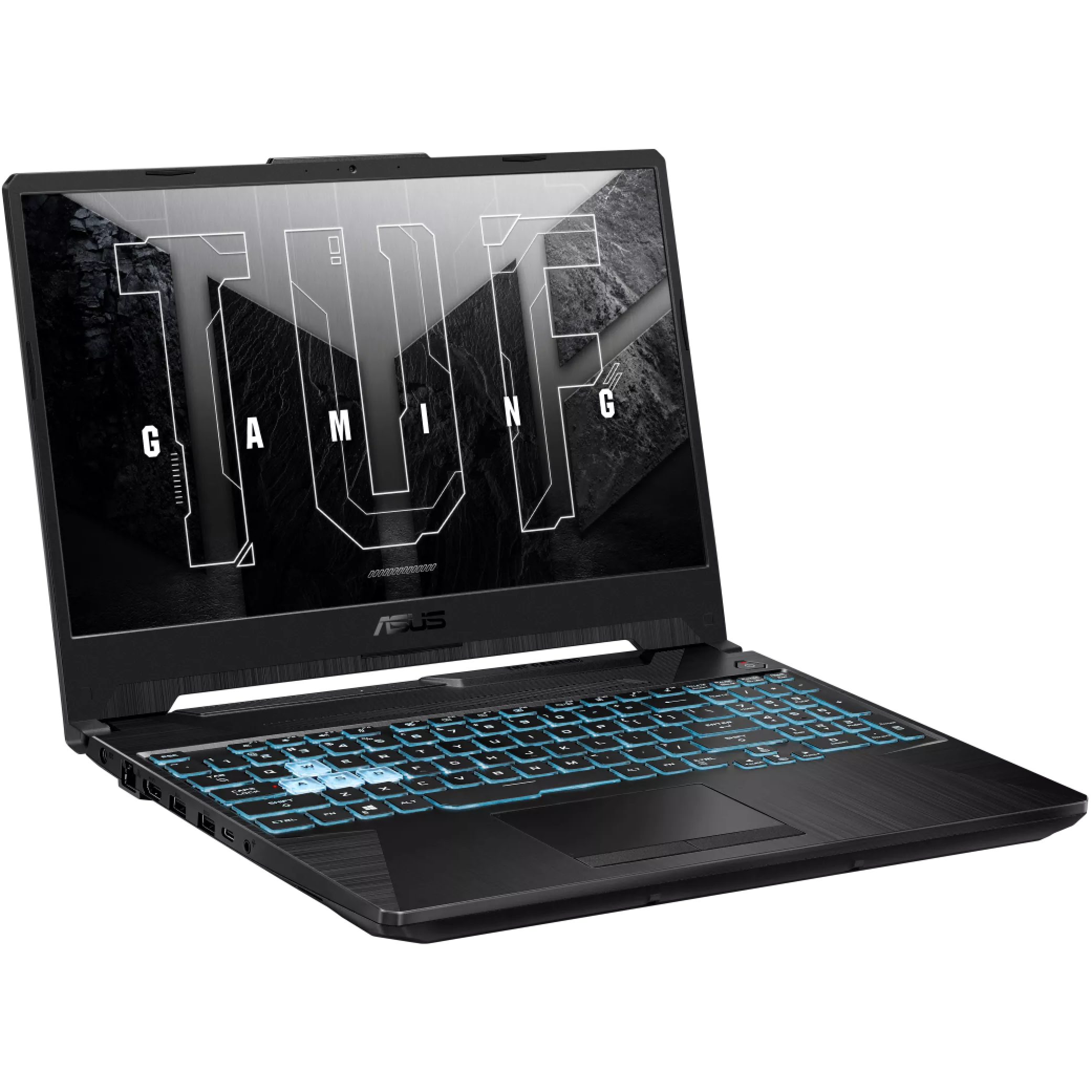 A large main feature product image of #PCR ASUS TUF Gaming A15 (FA506) - 15.6" 144Hz, Ryzen 7 8845HS, RTX 3050, 16GB/512GB - Win 11 Notebook