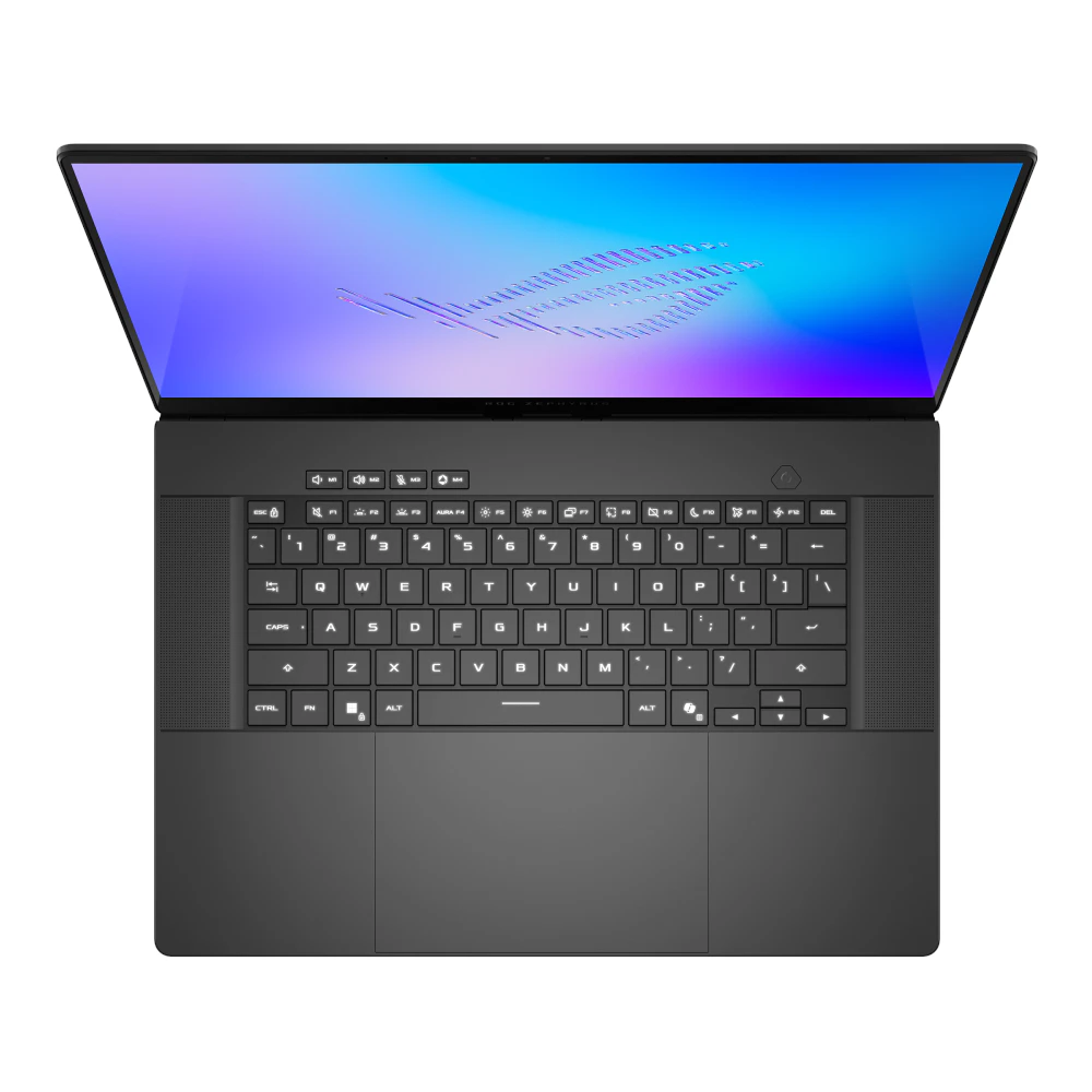 A large main feature product image of ASUS ROG Zephyrus G16 (GU606) - 16" 2.5K OLED 240Hz, Ultra 9 386H, RTX 5090, 64GB/2TB - Win 11 Gaming Notebook