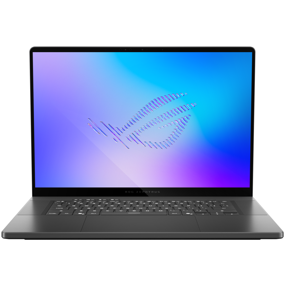 A large main feature product image of ASUS ROG Zephyrus G16 (GU606) - 16" 2.5K OLED 240Hz, Ultra 9 386H, RTX 5090, 64GB/2TB - Win 11 Gaming Notebook
