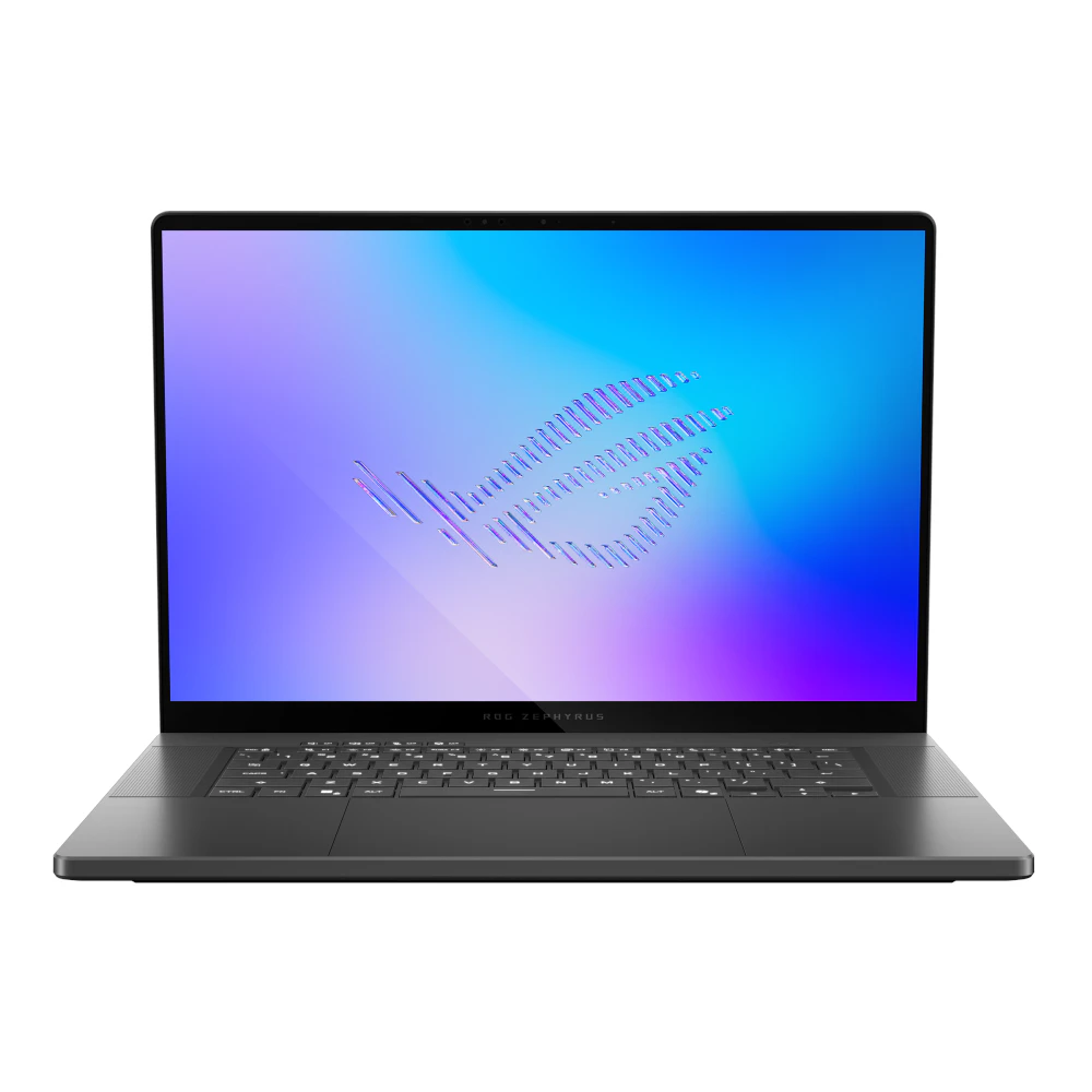 A large main feature product image of ASUS ROG Zephyrus G16 (GU606) - 16" 2.5K OLED 240Hz, Ultra 9 386H, RTX 5090, 64GB/2TB - Win 11 Gaming Notebook