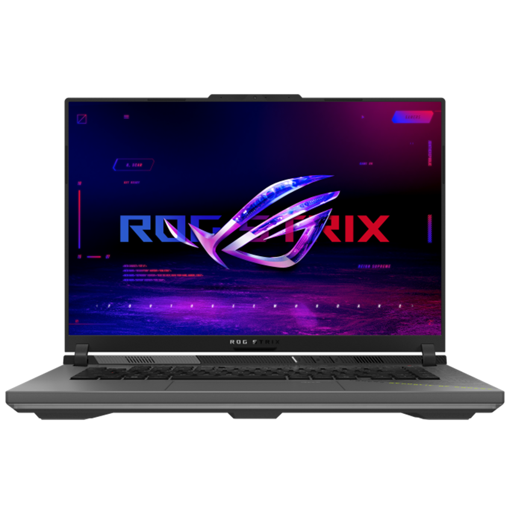 A large main feature product image of #PCR ASUS ROG Strix G16 (G614) - 16" 165Hz, Ryzen 9 890HX, RTX 5070 Ti, 16GB/512GB - Win 11 Gaming Notebook
